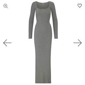 Skims Elegant Gray Long Sleeve Dress small